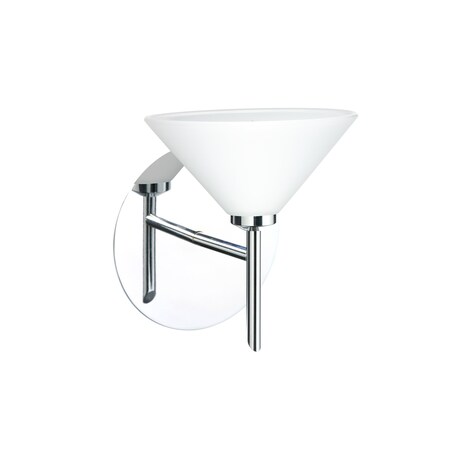Besa Lighting Kona Mini Sconce, White, Chrome Finish, 1x40W Halogen 1SW-117607-CR